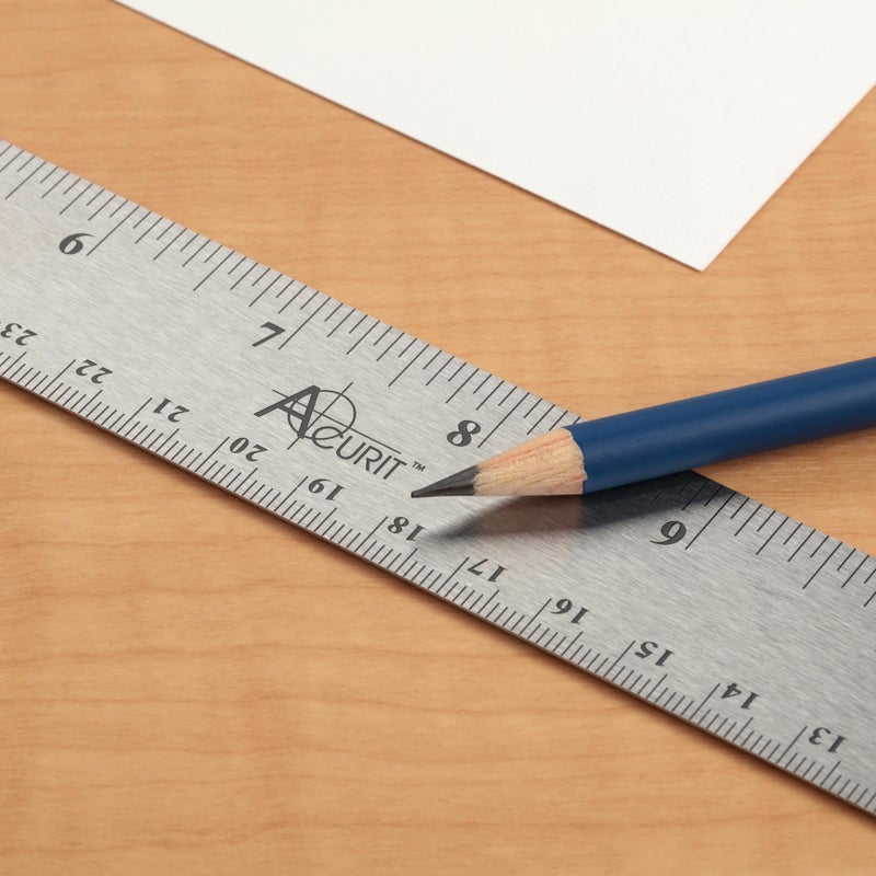 Acurit Stainless Steel 12 Inch Ruler Cork Back Measuring Ruler, Used for Drafting, Measuring, Drawing, Art - Image 5